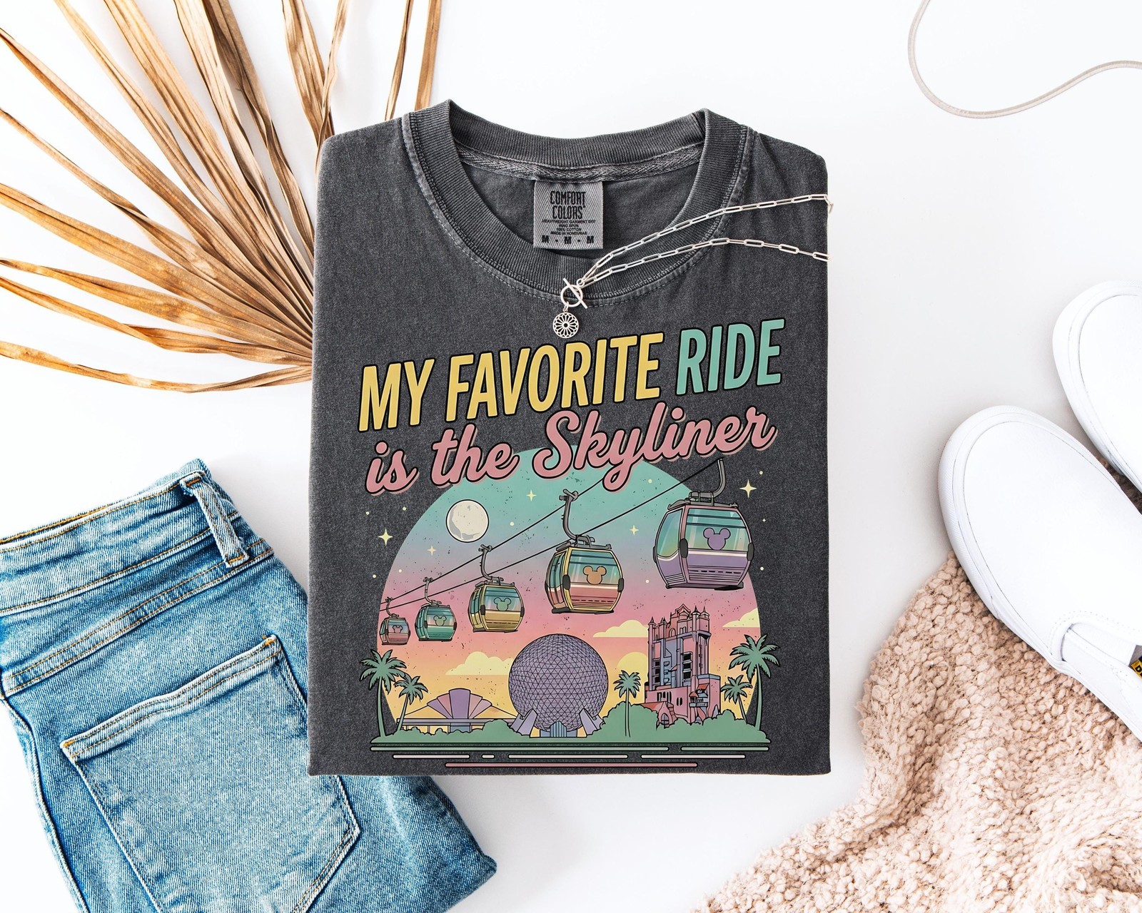 Retro Skyliner Shirt Disney Inspired Gondola Tee Epcot Hollywood Studios Sweat gallery