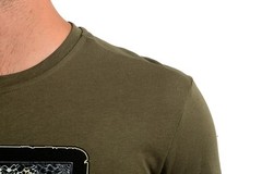 Roberto Cavalli Men’s Olive Green Graphic Print Crewneck T-Shirt US M IT 50