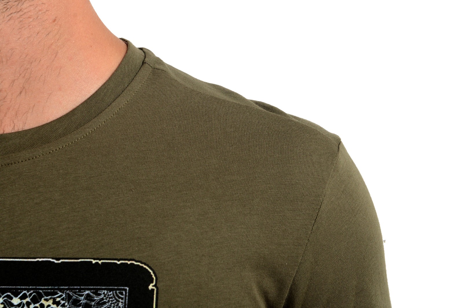Roberto Cavalli Men's Olive Green Graphic Print Crewneck T-Shirt US M IT 50 gallery
