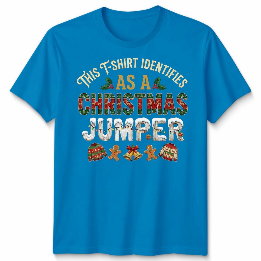 This T-Shirt Identifies As A Christmas Jumper Holidays Tee Men Women Graphic