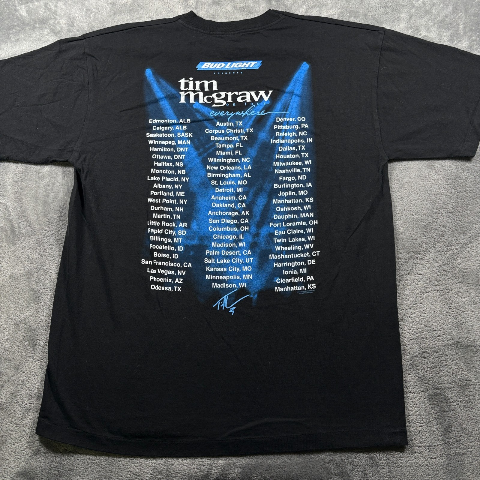 Vintage 1997 T-America T-Shirt Mens XL Black Tim McGraw Everywhere Single Stitch gallery
