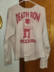 Death Row Records Long Sleeve Tee Mens XL Red Graphic Print Hip Hop 90s Y2K
