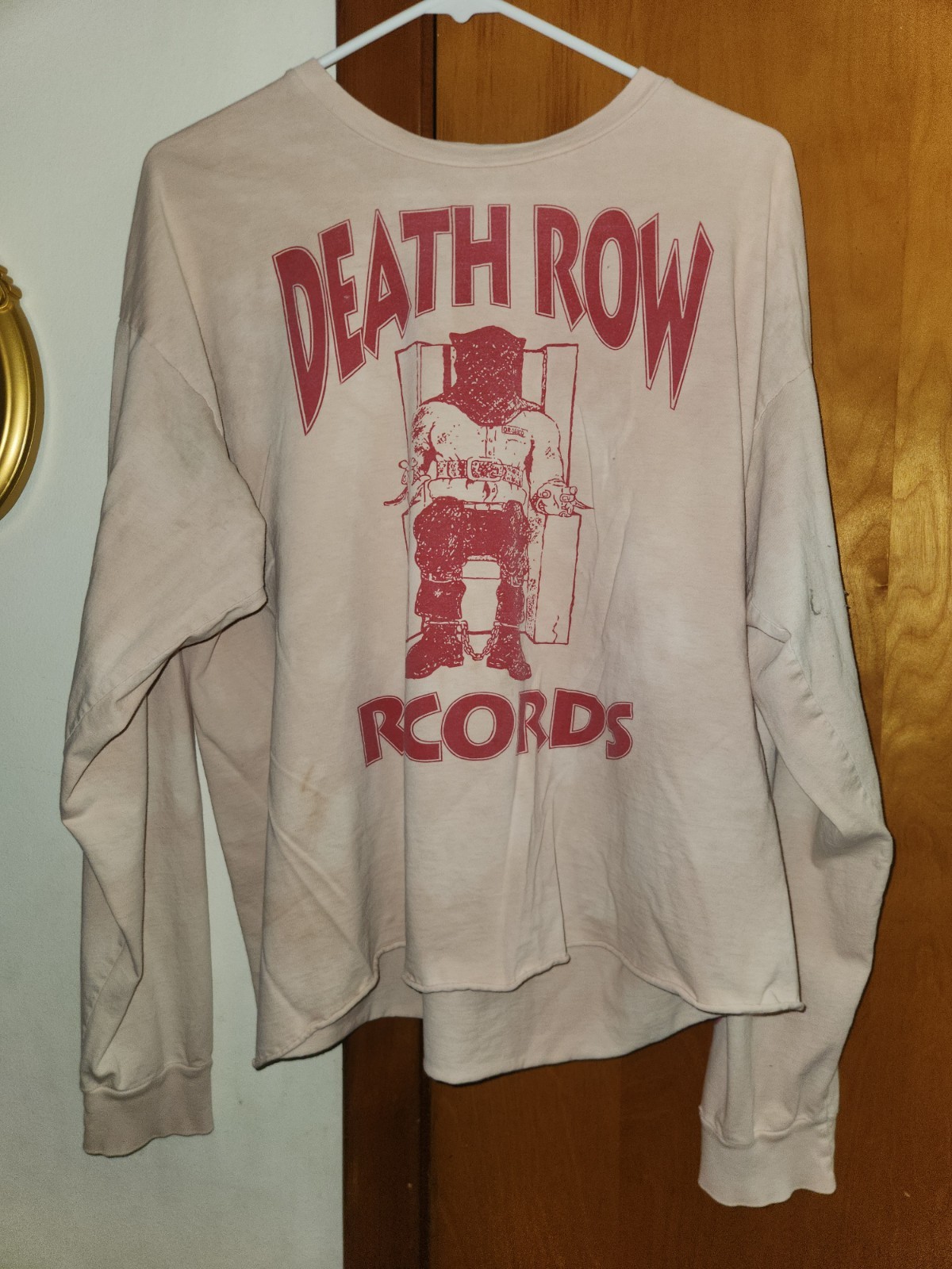 Death Row Records Long Sleeve Tee Mens XL Red Graphic Print Hip Hop 90s Y2K