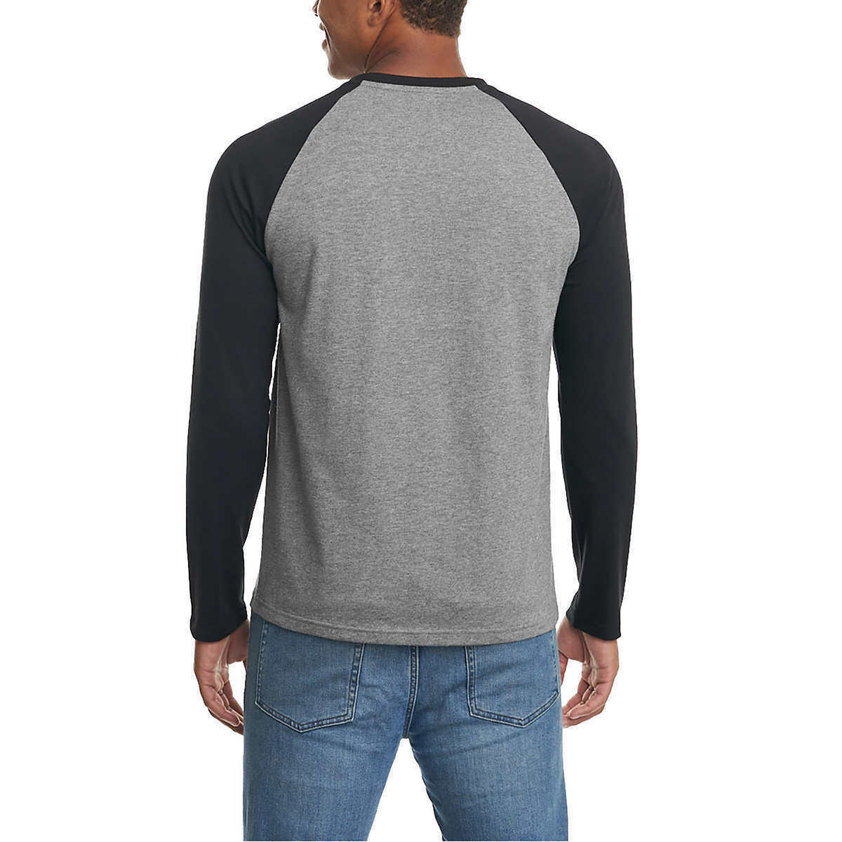 Hurley Men's Raglan Embroidered Logo Long Sleeve Tee T-Shirt Large gallery