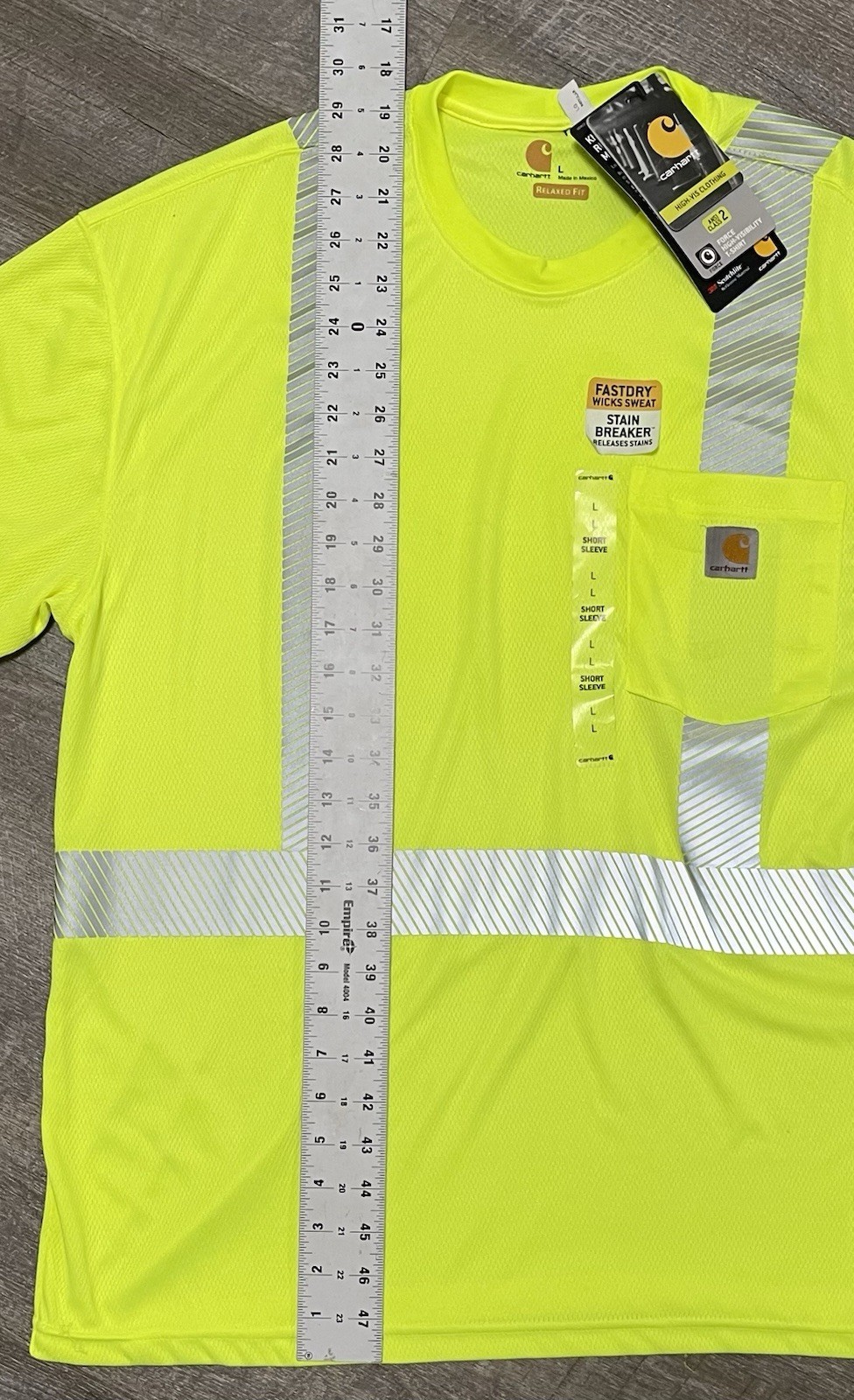 Carhartt Force T-Shirt L Neon Relaxed Fit High-Visibility Reflective Tee Work gallery