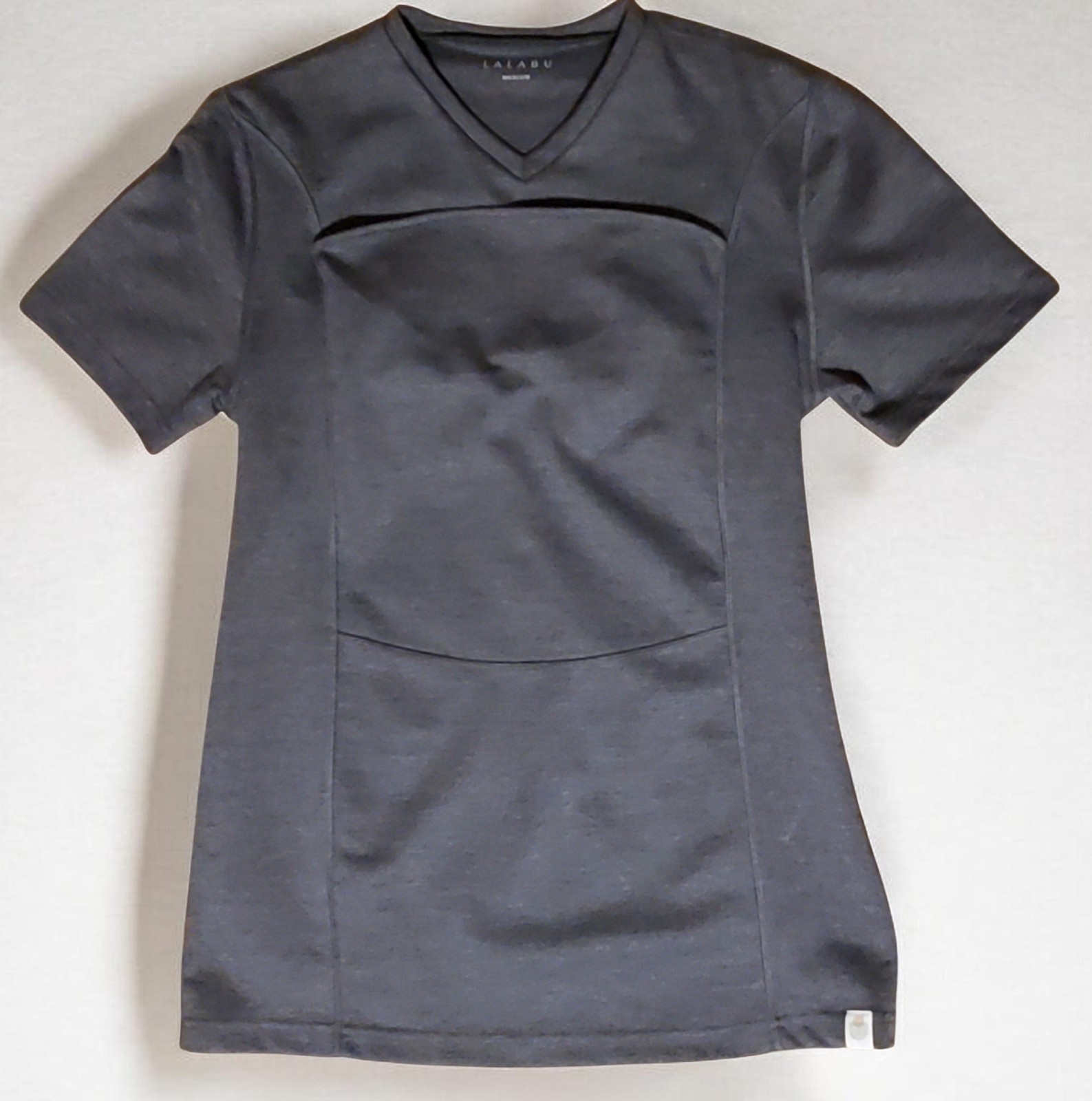 Dads LALABU Shirt Men's Gray Baby Carrier Soothing Kangaroo Pocket SZ M gallery
