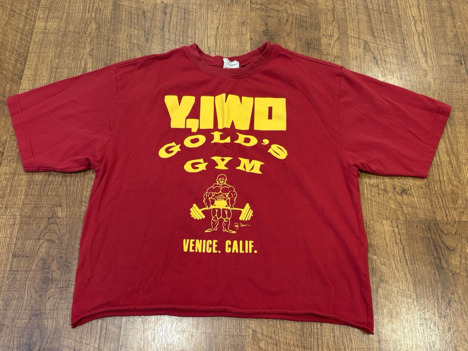 YIWO Gold’s Gym Shirt Venice Yeah I Workout Vintage Style Crop-top Bodybuilding gallery
