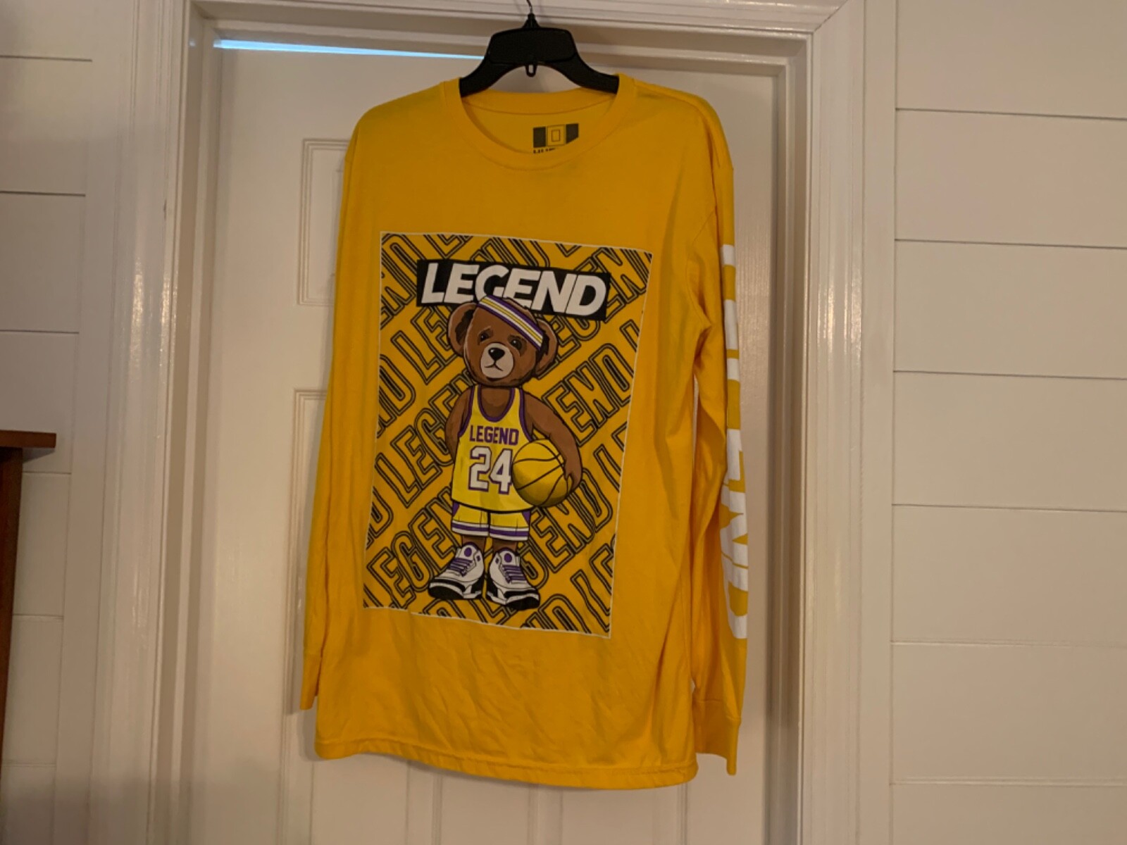 OG Hustle Mens LS Tee Shirt Bear Legend #24 Kobe Bryant Yellow gallery