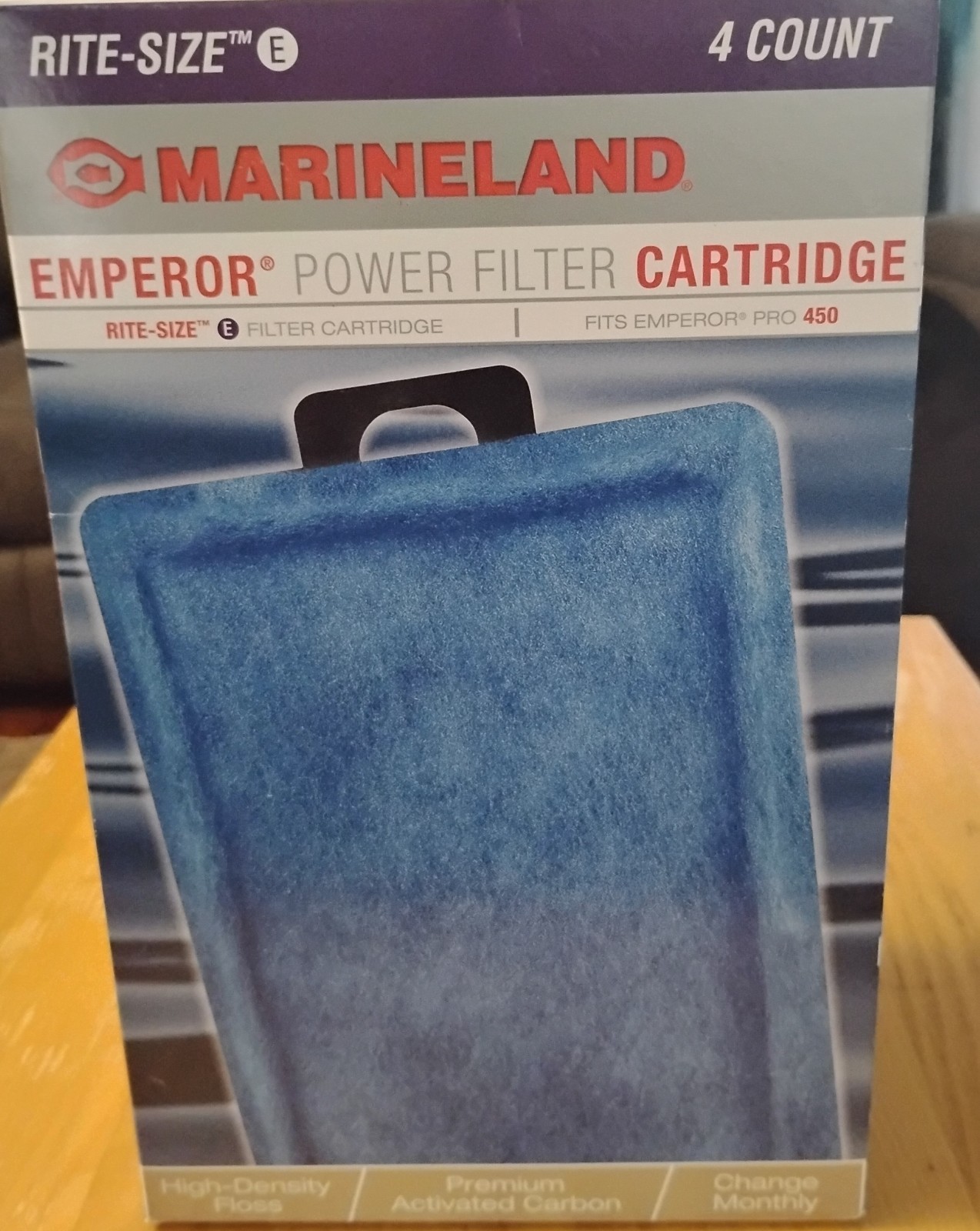 Marineland Emperor Power Filter Cartridge Rite-Size E, 4 Count, Replacement Cart