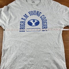 Brigham Young Cougars Unisex Tee Gray Long Sleeve Large Hanes BYU Provo UT