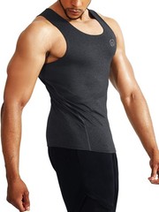 NELEUS Men’s 3 Pack Dry Fit Compression Tank Top Tight Muscle Shirts,5074,Bla…