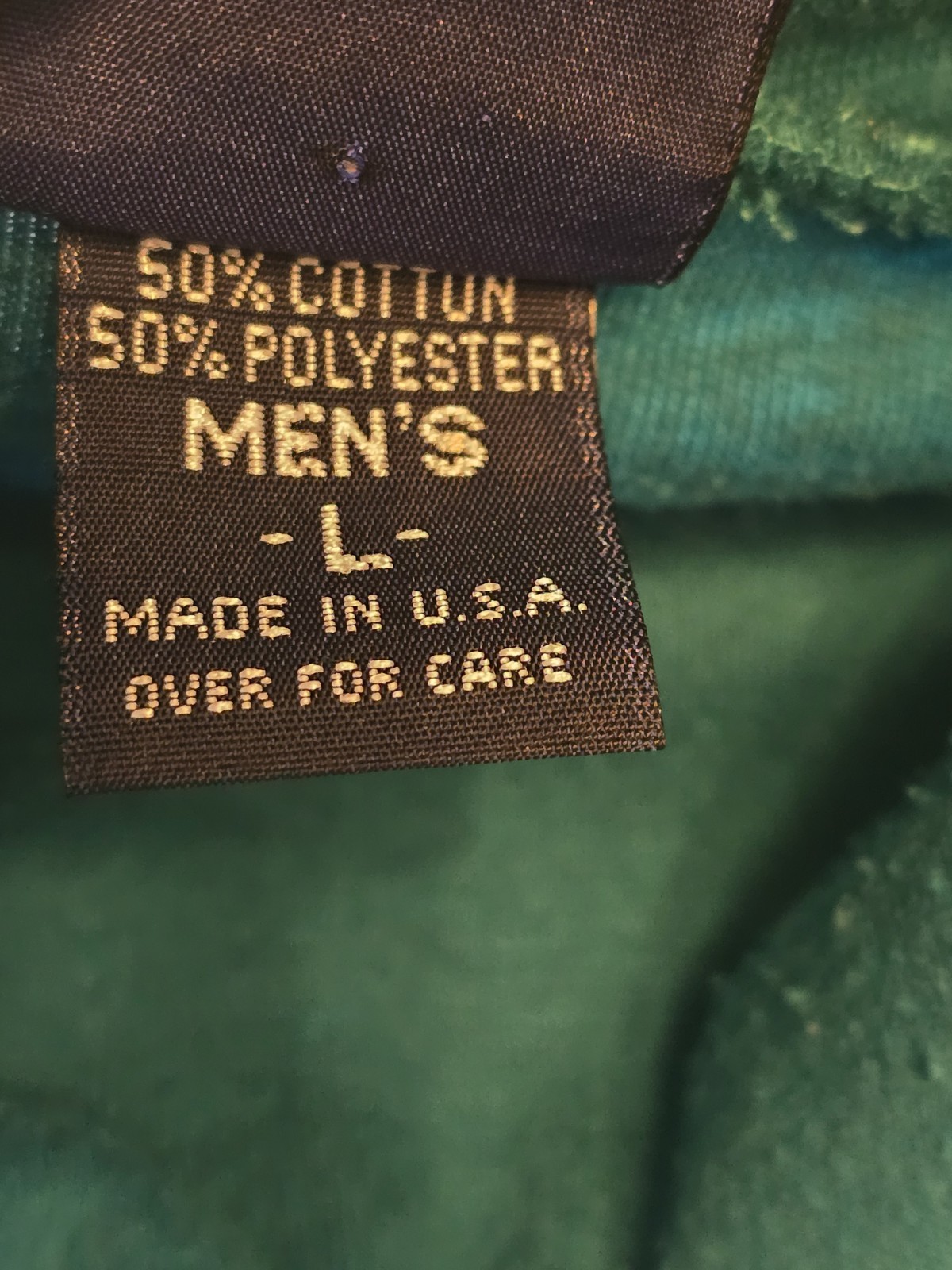 Vintage Lands' End Shirt Men's Large Teal Seamless Turtleneck High Neck LS USA gallery