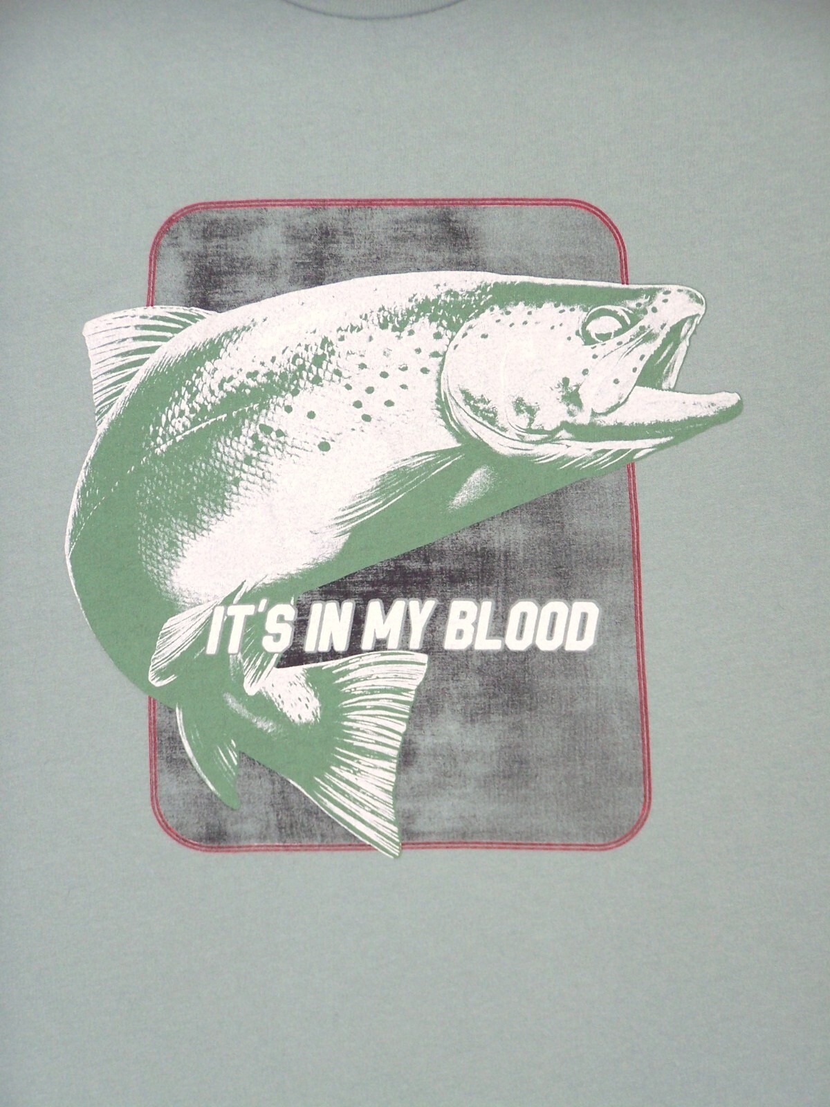 Sportsmans Shirt Large Green Graphic Trout Fish Fishing Short Sleeve Outdoor Men gallery