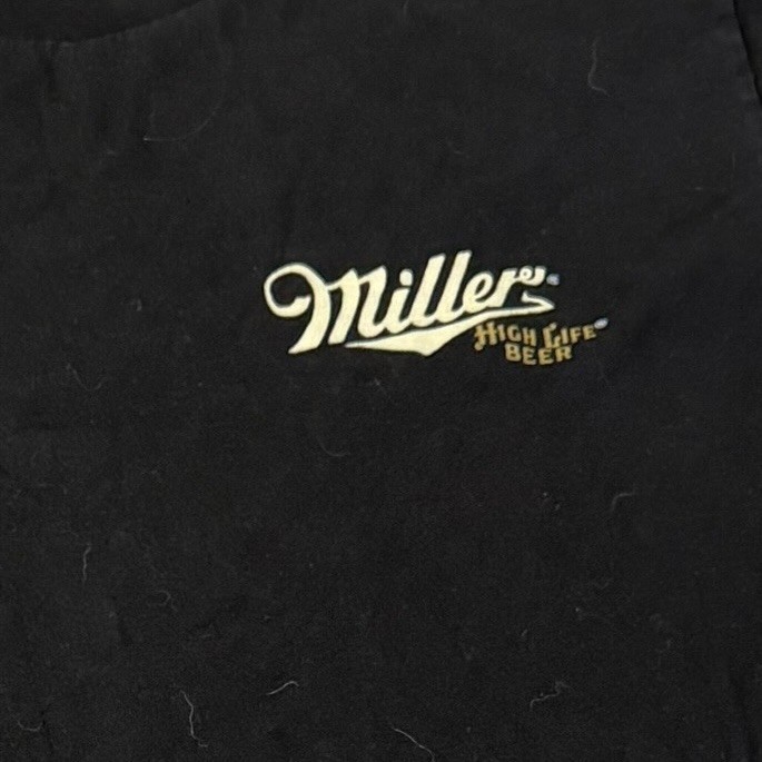 Tee Luv Miller High Life Beer Girl in the Moon Black Graphic T-Shirt Mens Size L gallery