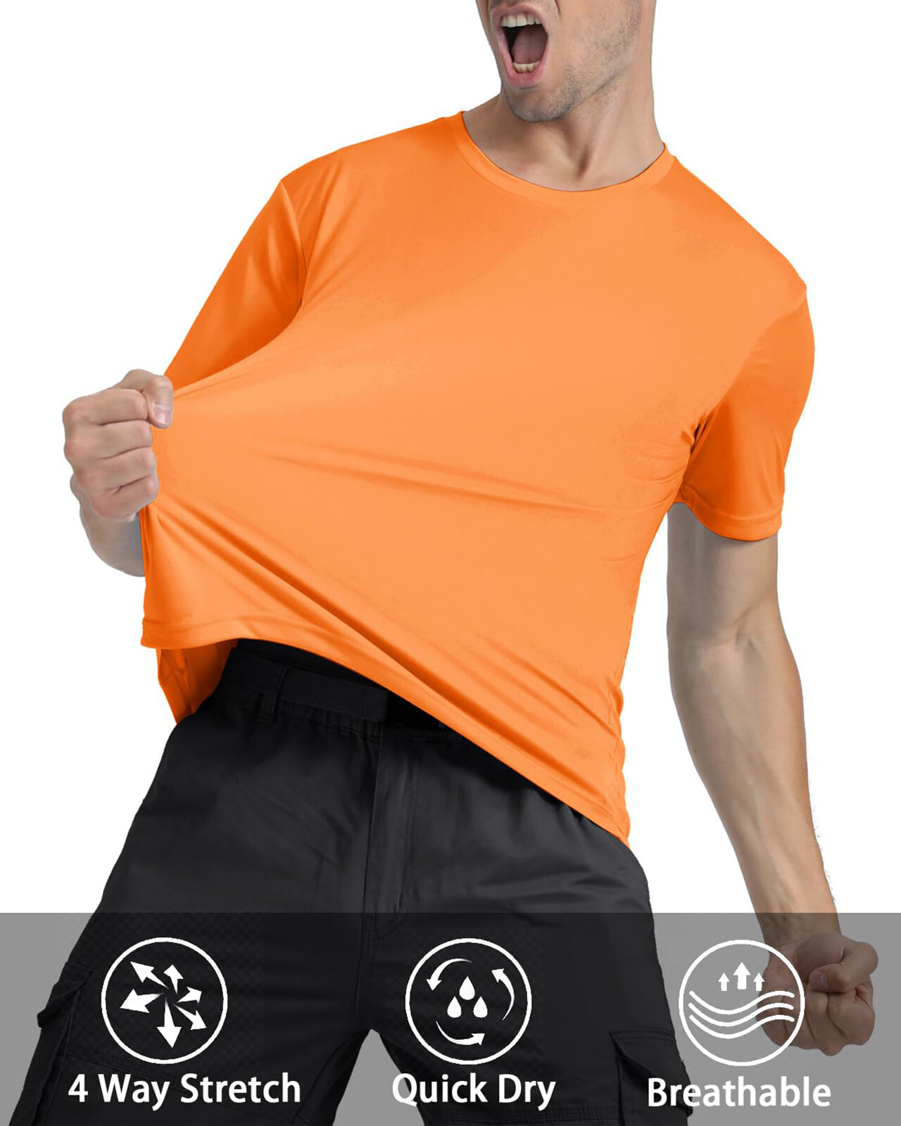 UPF50+ Men's UV Block Short Sleeve T-Shirt Gym Workout Running Sport Quick Dry T gallery