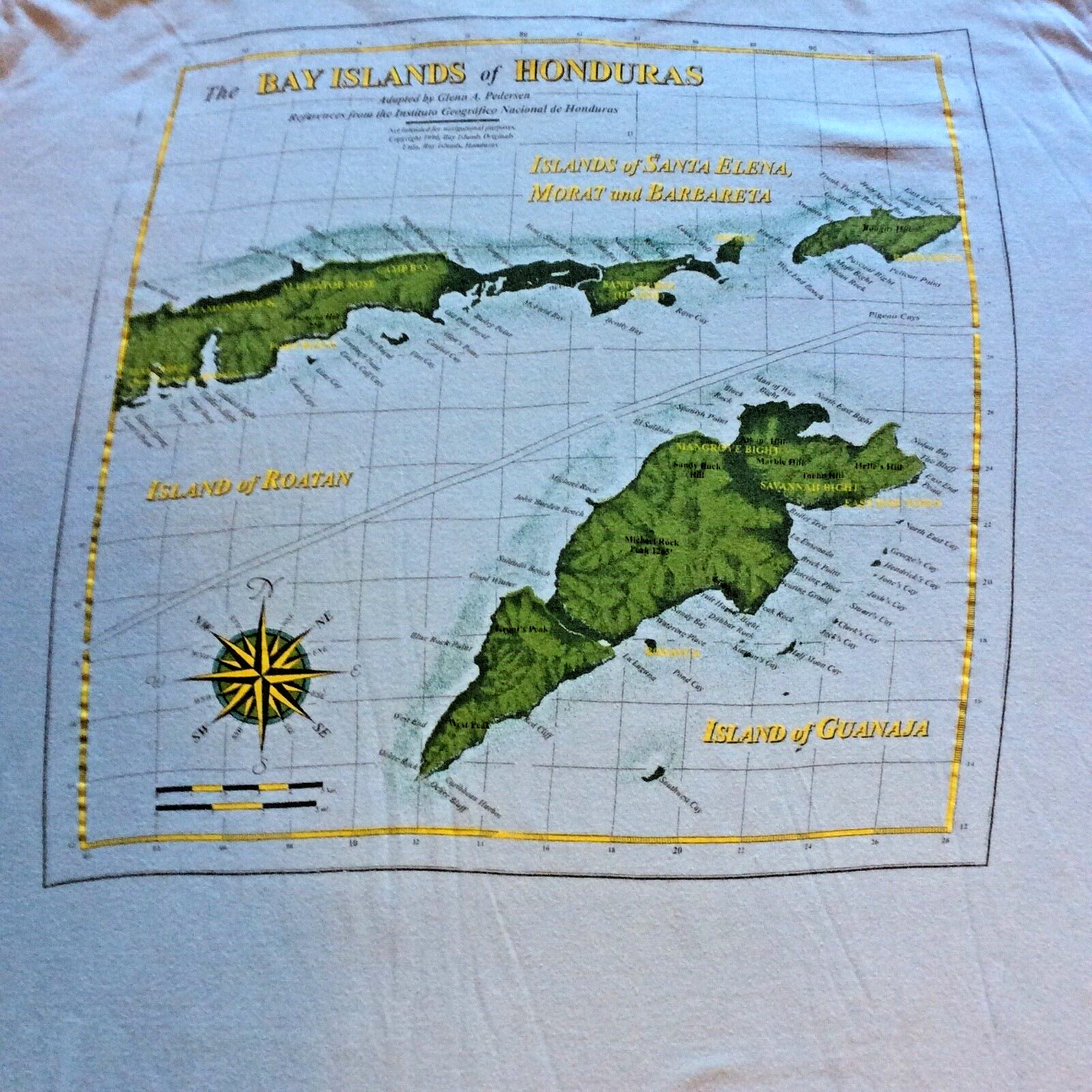 Maknudo Bay Islands Honduras Map Light Blue 3XL T Shirt Vacation Beach Sea Ocean gallery