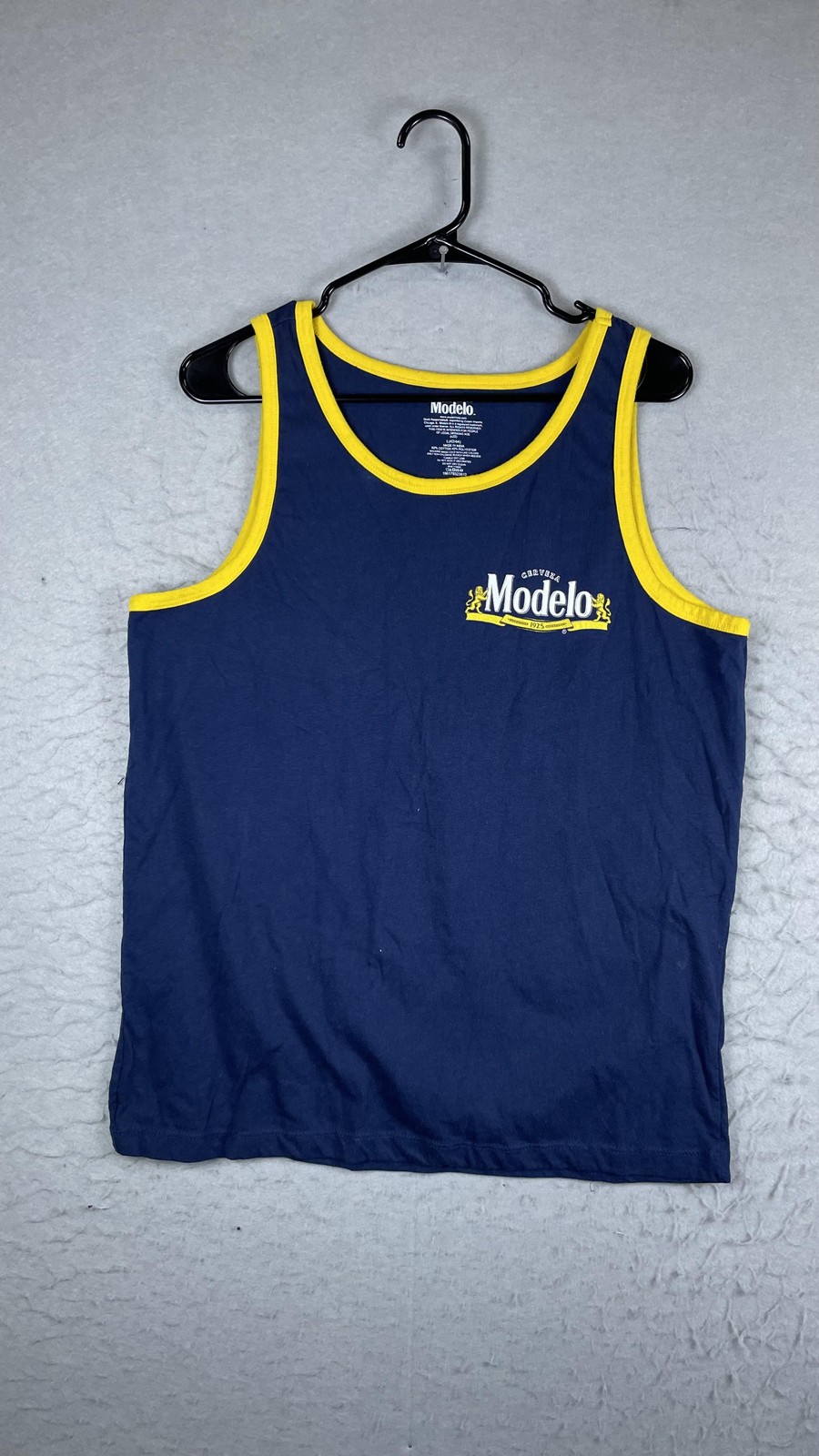 Modelo Shirt Mens Large Blue Cerveza Logo Graphic Sleeveless Tank Top Beer Tee gallery