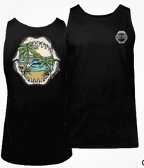 SALT LIFE Black “OPEN MOUTH SHARK TEETH” Tank Top Fish-Surf-Dive MENS LARGE NWT