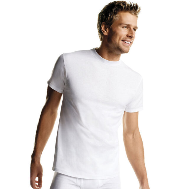 Hanes Men’s FreshIQ ComfortSoft Crewneck Undershirt – White (Pack of 4) (2135P6)