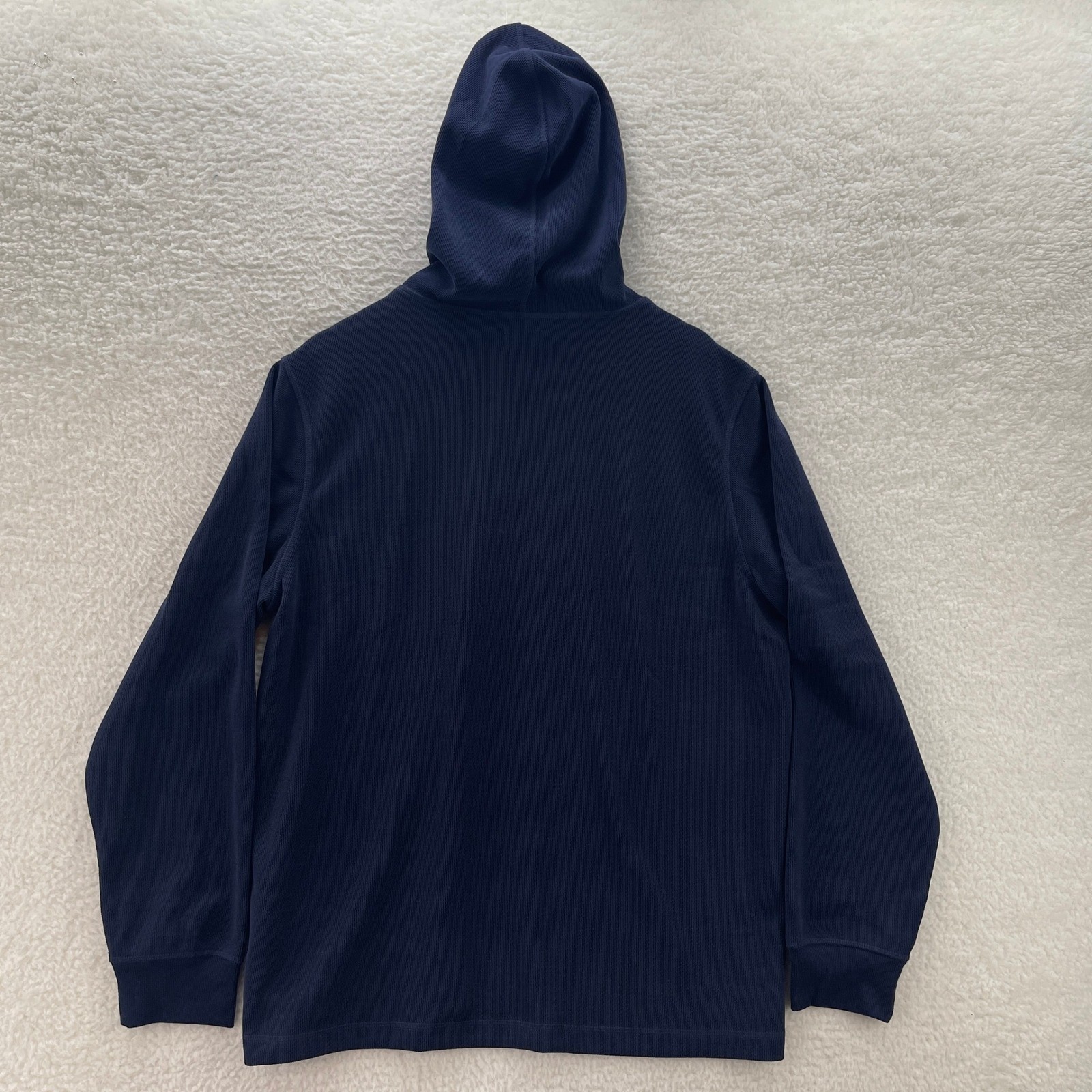 Eddie Bauer Hoodie Mens XL Blue Thermal Textured Outdoor Hiking Gorpcore Casual gallery