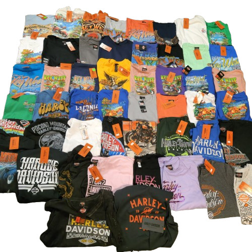 Lot of 50 Harley Davidson Dealership TShirts Bulk Reseller Bundle Mixed Size NWT gallery