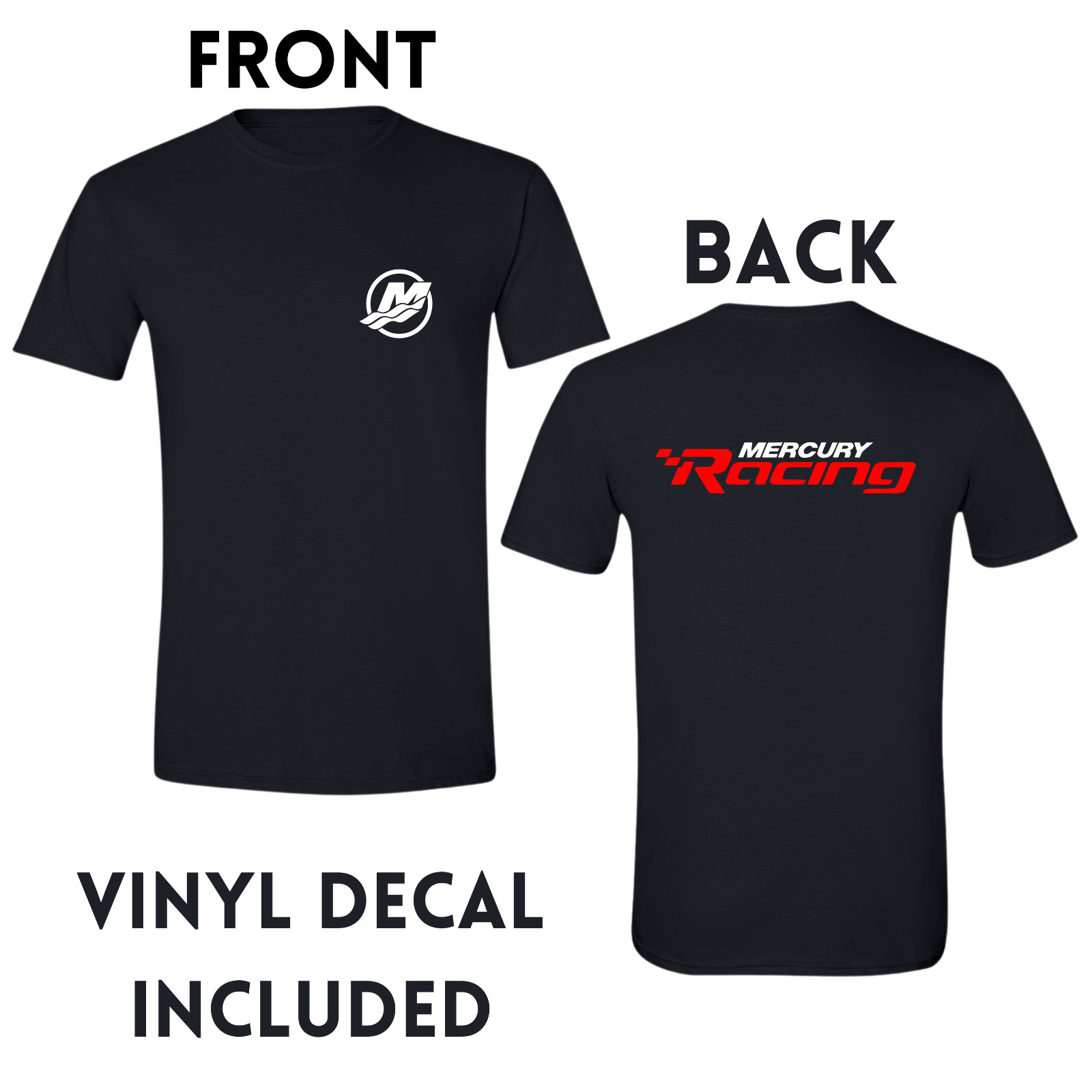 Mercury Mercruiser Boat outboard Racing T-Shirt Free Decal-MORE COLORS INSIDE!! gallery