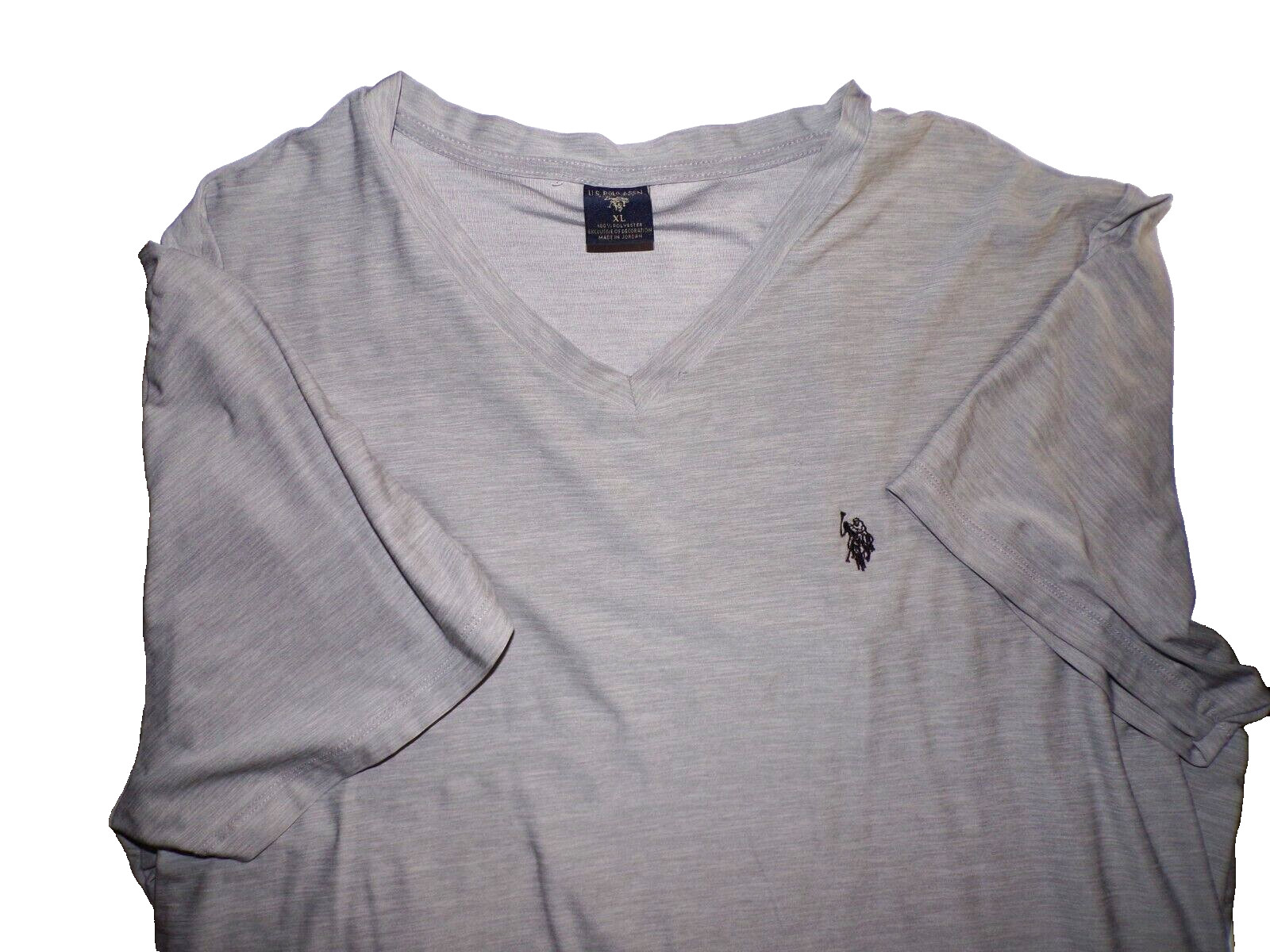 US Polo Assn men XL Pony Logo short sleeve V neck t-shirt gray MR gallery