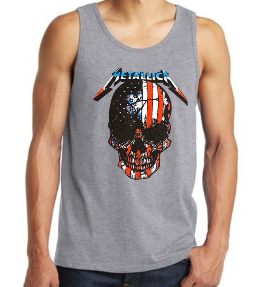 METALLICA AMERICAN SKULL Heavy Metal Band Black Tank Top gallery