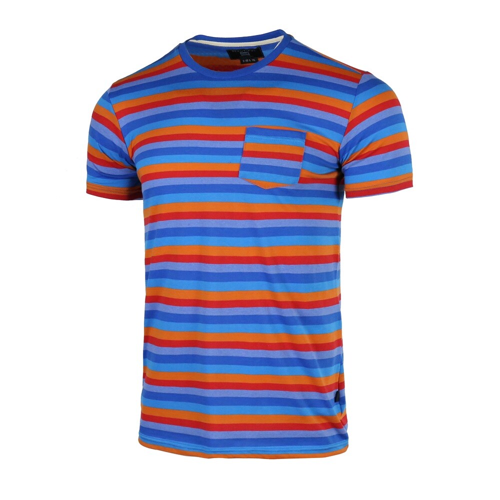 Beautiful Giant Men's Fashion Striped Pocket T-shirt Crewneck Regular ORANGE gallery