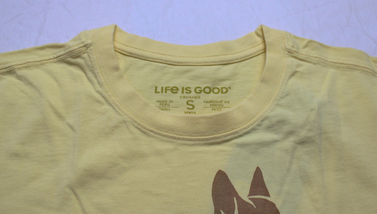 Life Is Good Men's Dads Best Friend Corgi Shirt CN6 Sandy Yellow Small NWT gallery