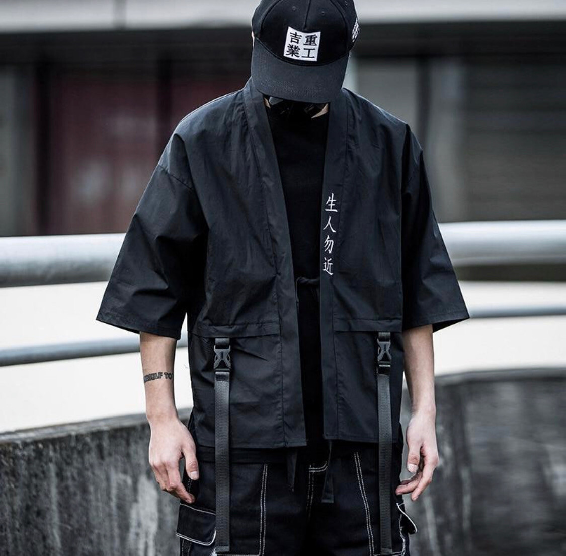 Niepce Matte Black Tee Japanese Samurai T-Shirt Kanji Embroidery Shirt gallery