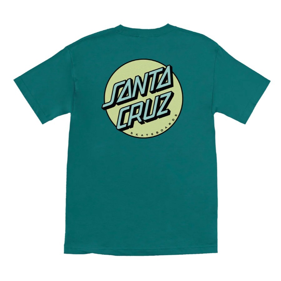 Santa Cruz OTHER DOT Skateboard T Shirt TEAL w/LIME Dot gallery