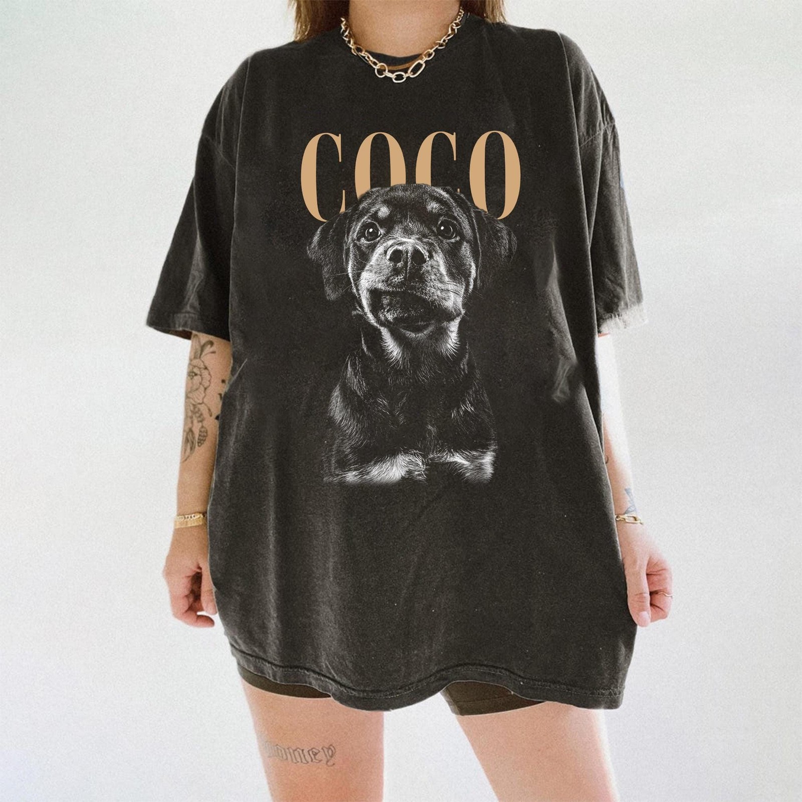 Personalized Dog Photo Shirt Custom Pet Face Vintage Style Dog Mom Gift gallery