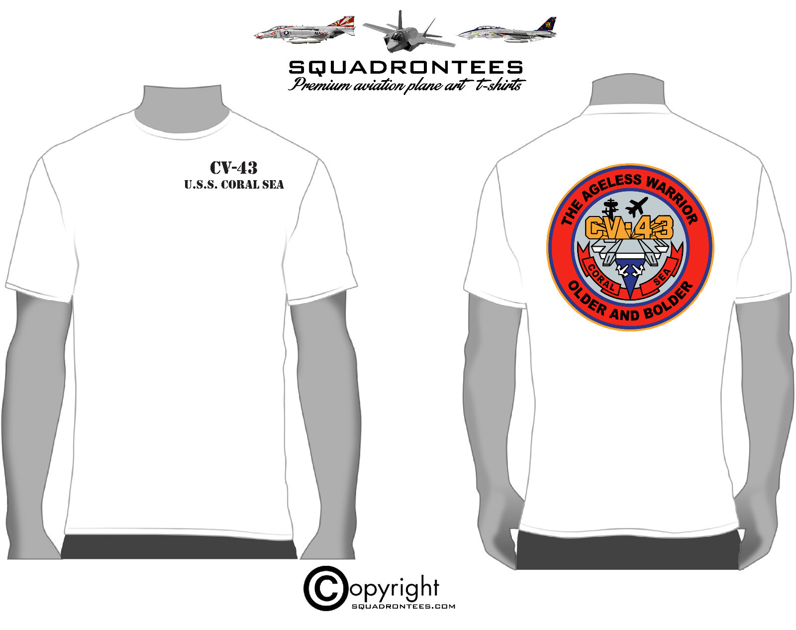 CV-43 Oldest and the Boldest - Squadron T-Shirt, USN Licensed T-Shirt gallery