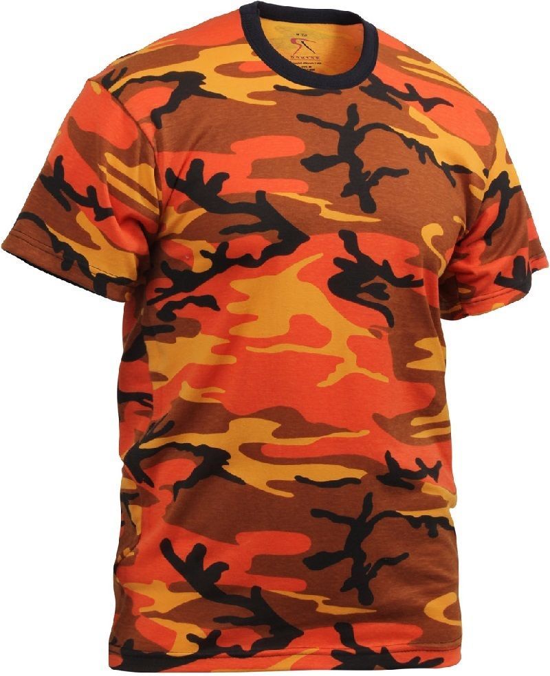 ORANGE CAMOFLAGE ROTHCO 5997 CAMO MENS TSHIRT ORANGE CAMO T-SHIRT SIZES S TO 3X gallery