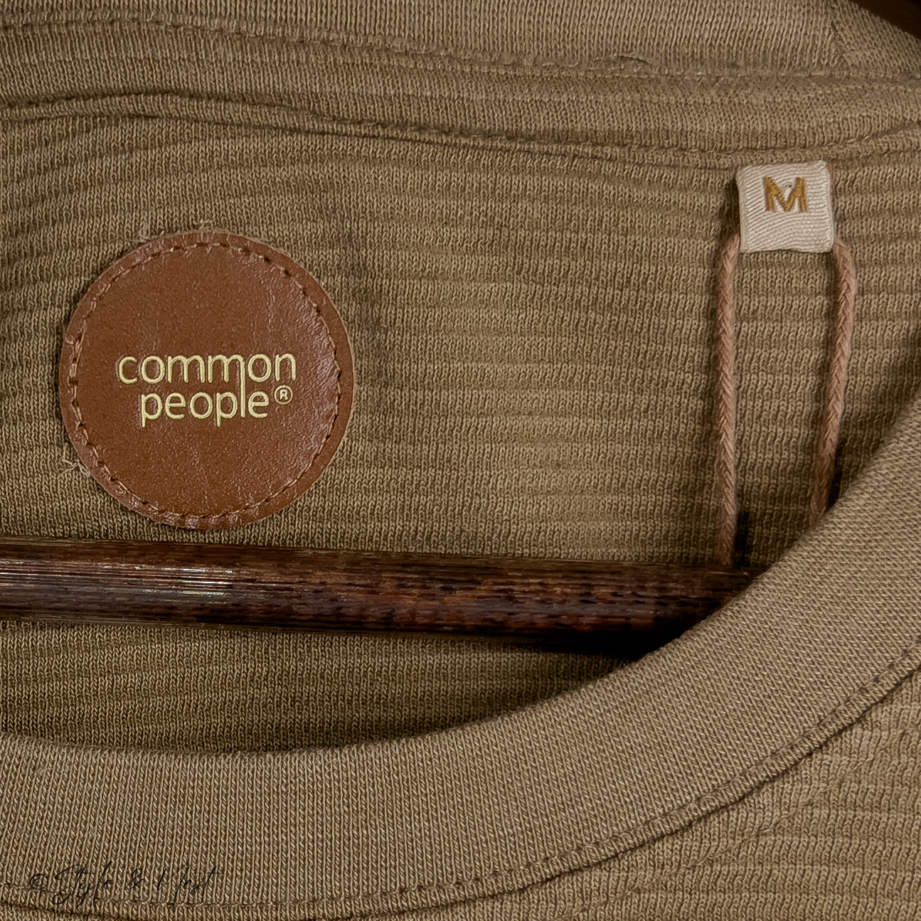 Common People Waffle Knit Tee Medium Coco Brown Cozy Ribbed gallery