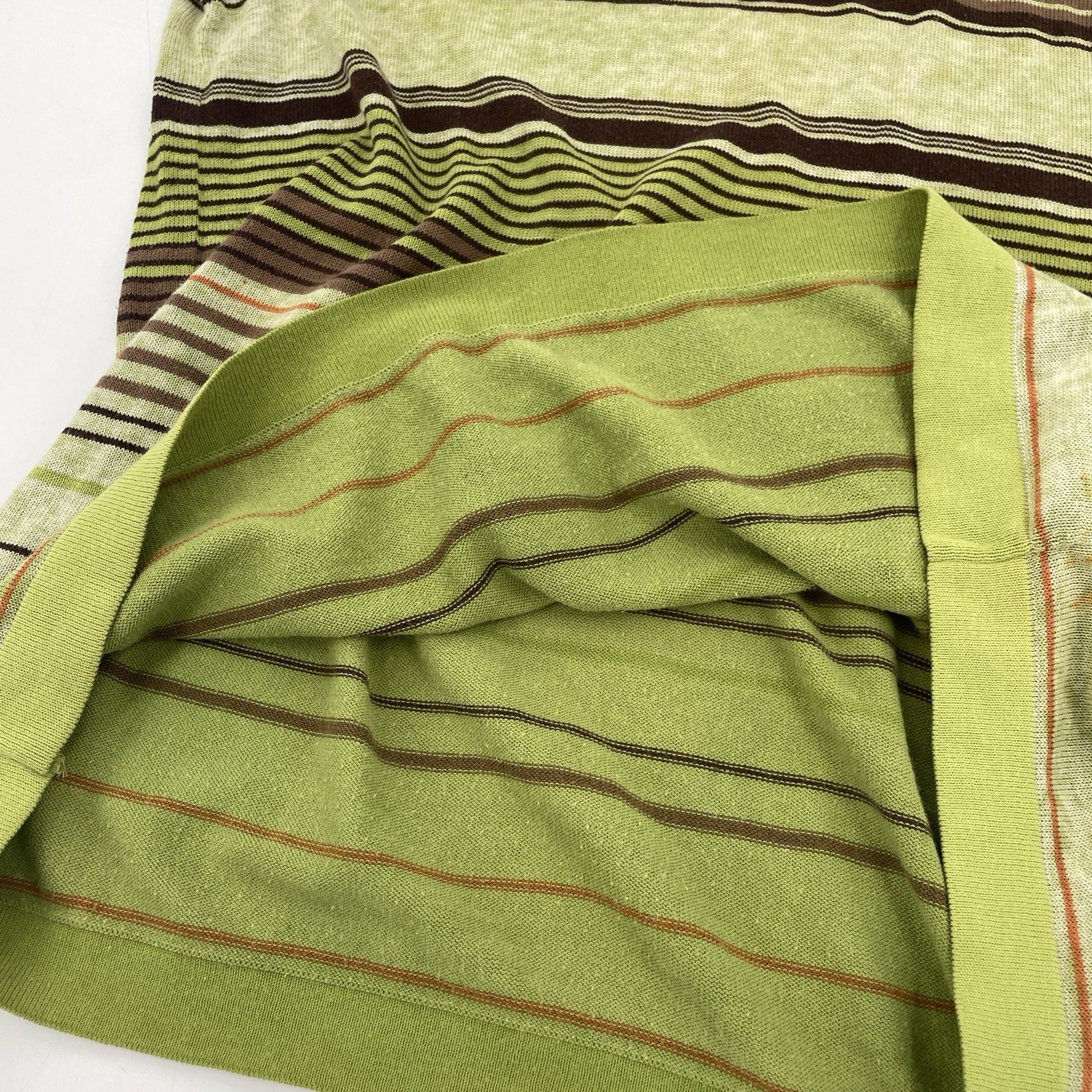 Vintage Iceberg Green Brown Striped 70s Style Polo Shirt - Mens Size L (21.5x27) gallery
