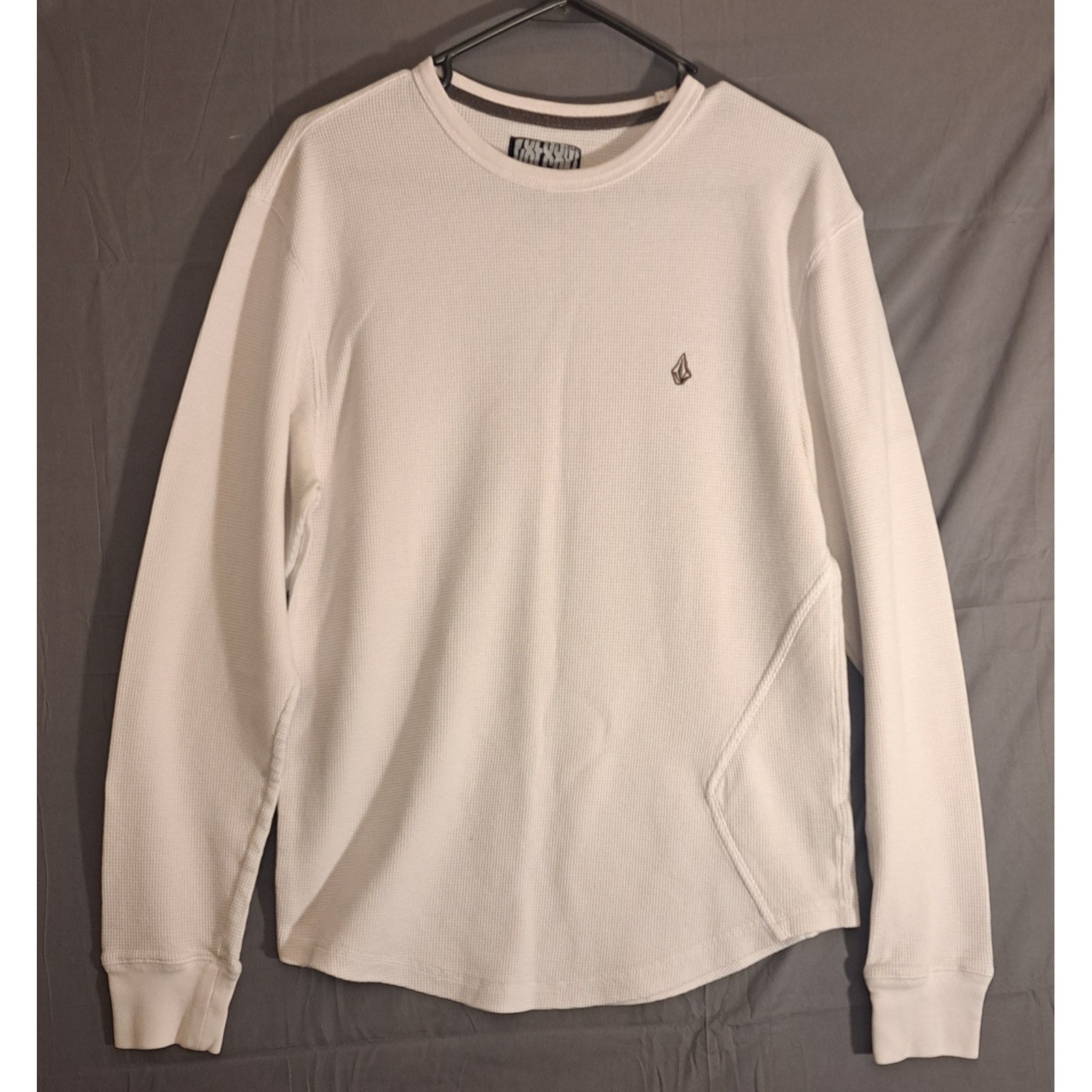 Volcom Stoned Waffle Long Sleeve Short Men’s Size Large White Comfy Warm