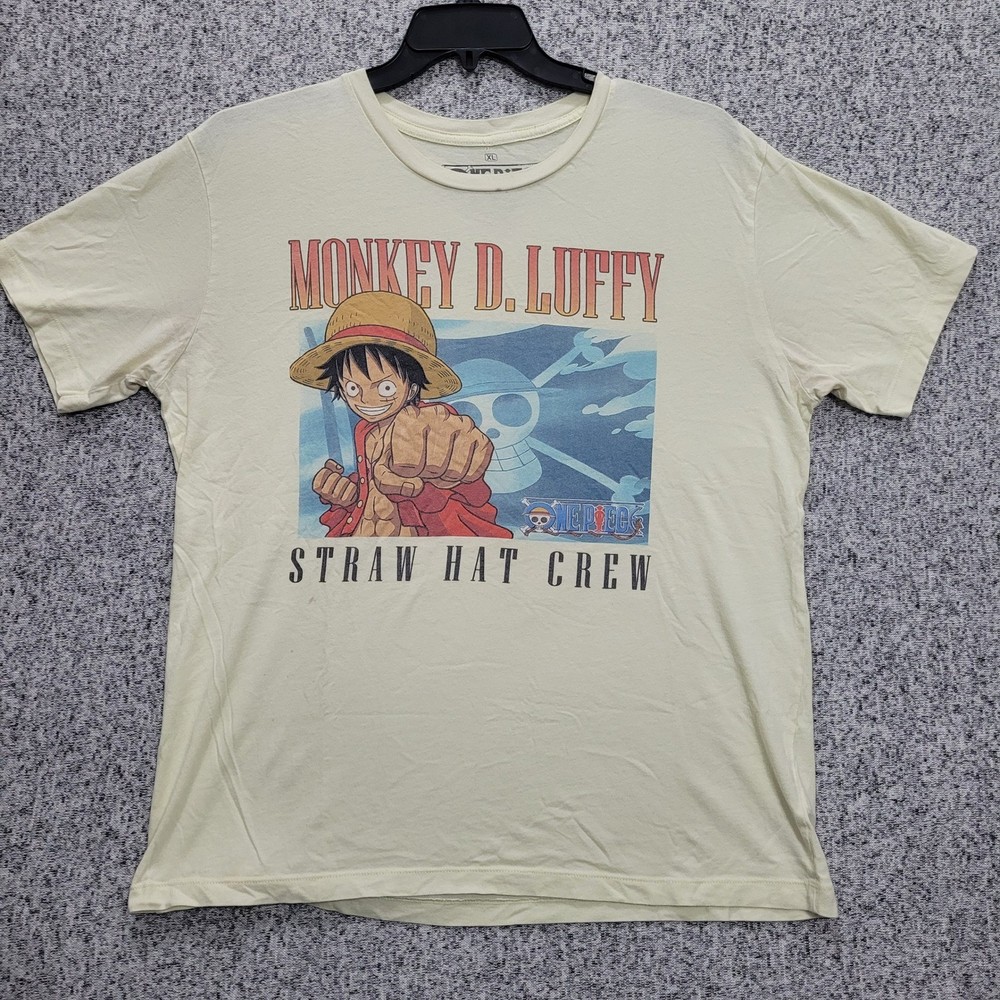 One Piece Monkey D Luffy Straw Hat Crew T XL Ripple Junction BoxLunch Cream FLAW