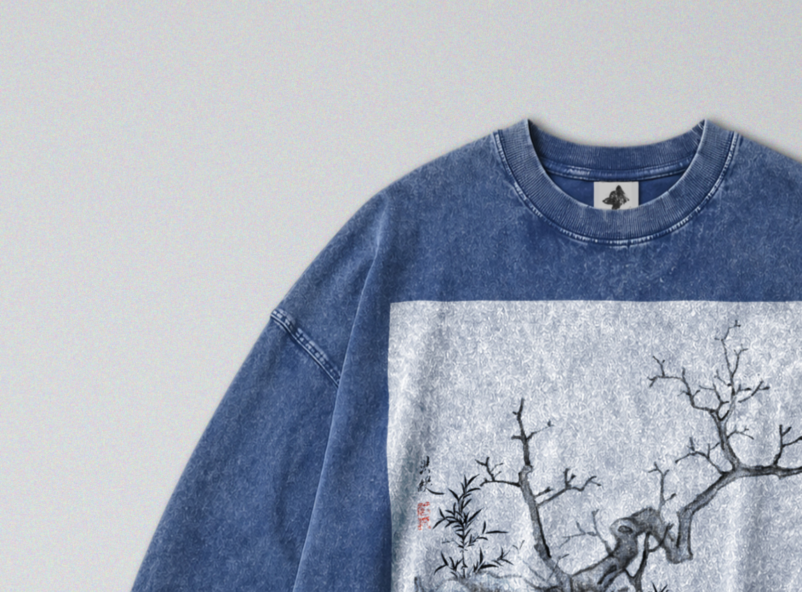 100% Cotton Long Sleeve Tee - Retro Oversized Fit - Unisex - Chinese Winter Art gallery
