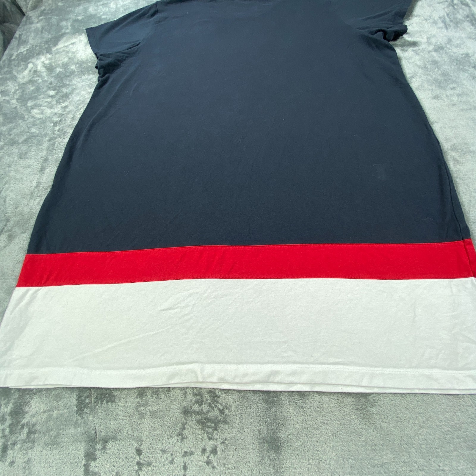 Tommy Hilfiger Shirt XTL Navy Red White Colorblock Logo Top Graphic Preppy Tee gallery