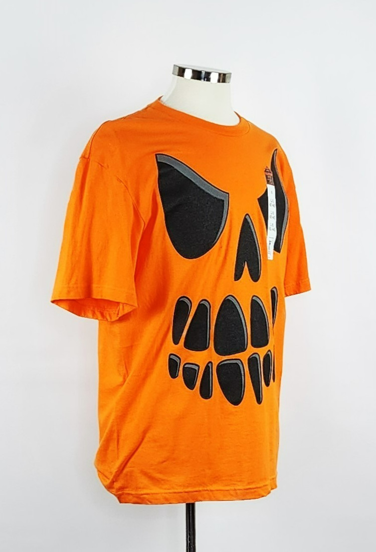 Halloween Tee Orange Jack-O-Lantern T-Shirt Men's Size Large New gallery