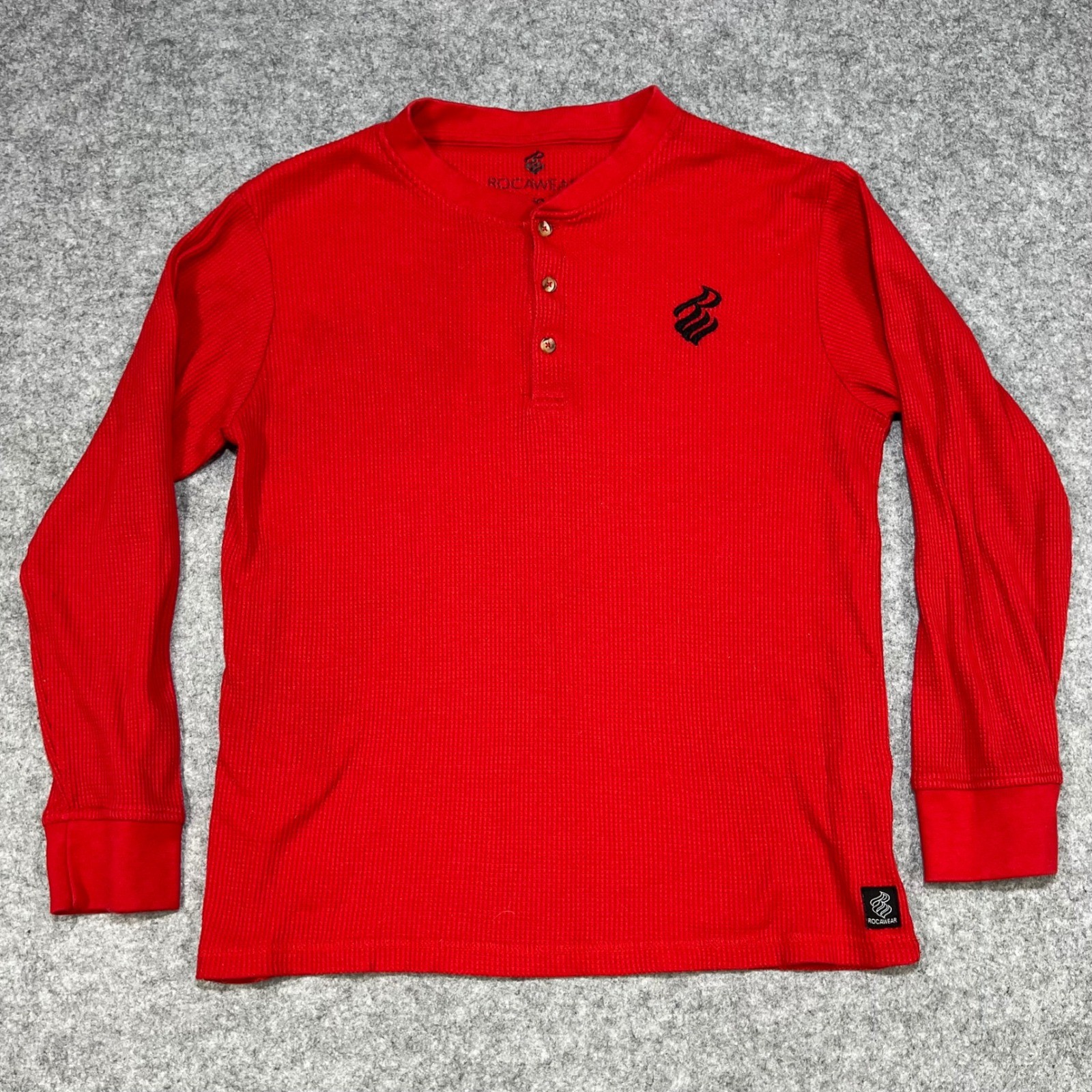 Rocawear Mens Red Long Sleeve Thermal Henley Shirt Size Large gallery