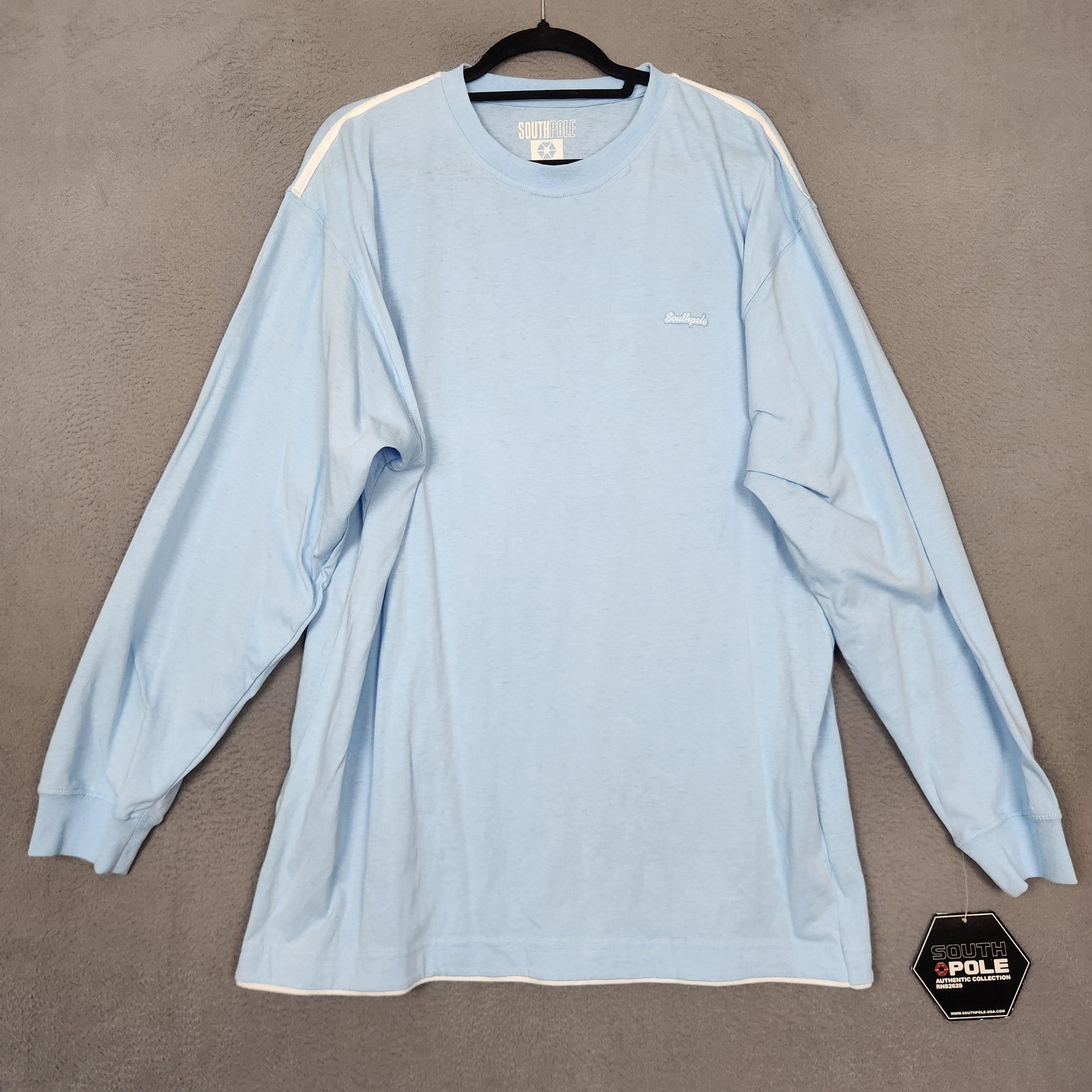 Southpole Shirt Mens Large Blue Long Sleeve Tagless Crewneck Logo Jersey gallery