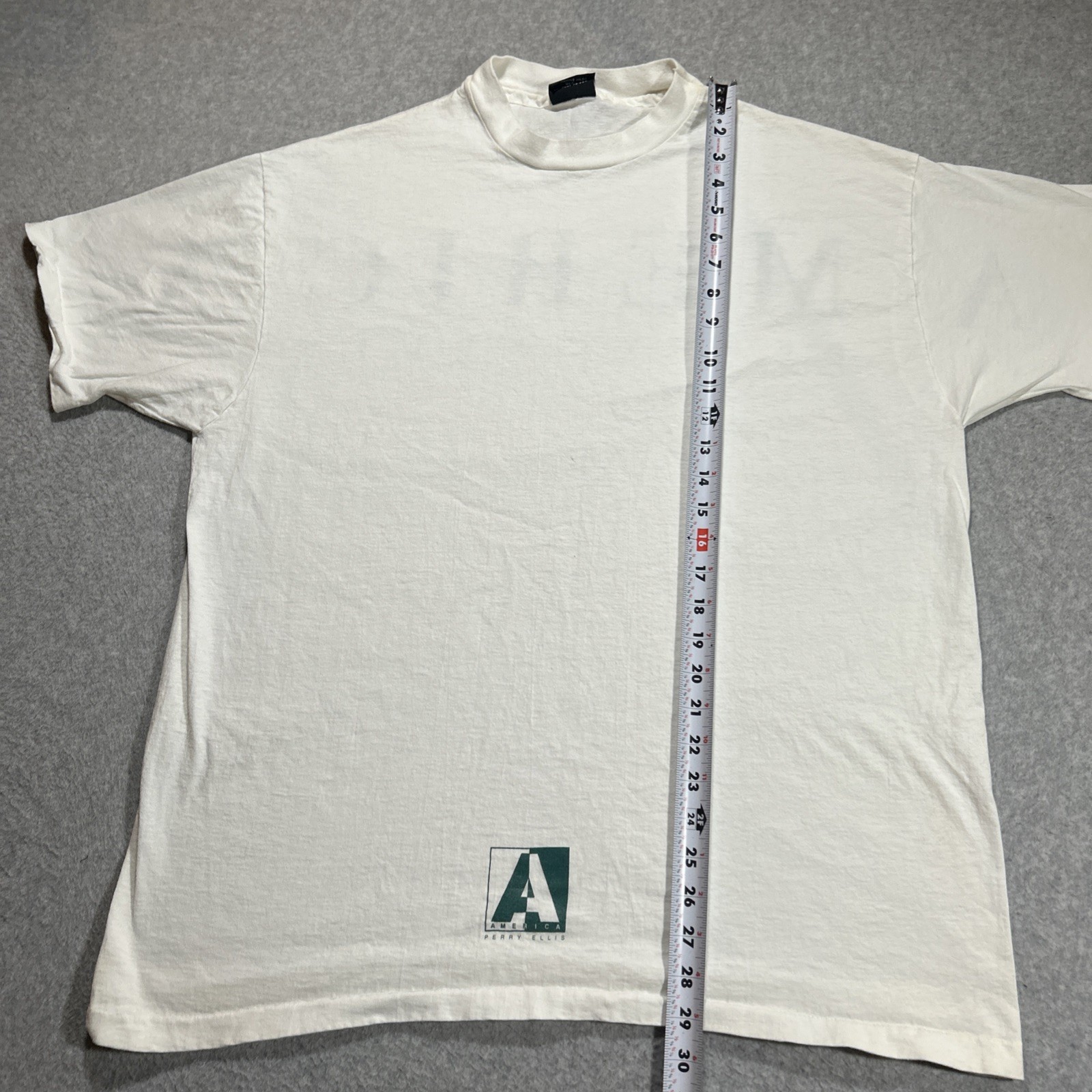 VTG 90s Perry Ellis America Double Sided Big Spell Out Shirt - Mens Large L gallery