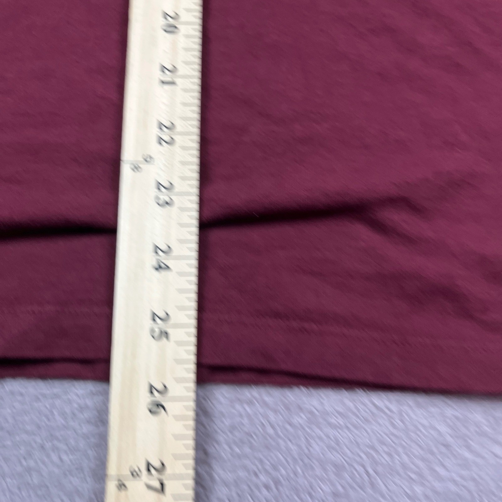 American Giant Mens Long Sleeve Pocket T-Shirt Burgundy Maroon Cotton Size S USA gallery