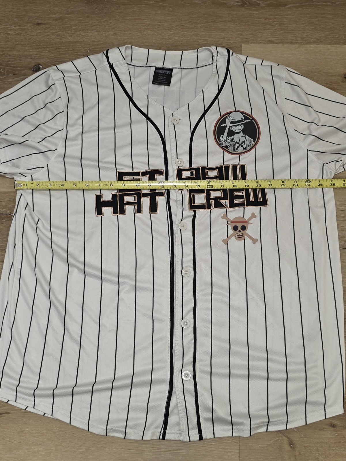 One Piece Straw Hat Crew Luffy #01 Baseball Jersey White - Mens Size 3XL gallery