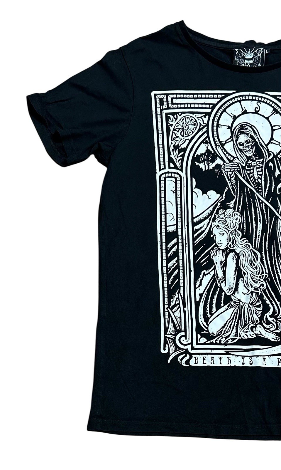 Killstar Grim Reaper Tarot Card Black Short Sleeve Shirt Unisex Adult Large gallery