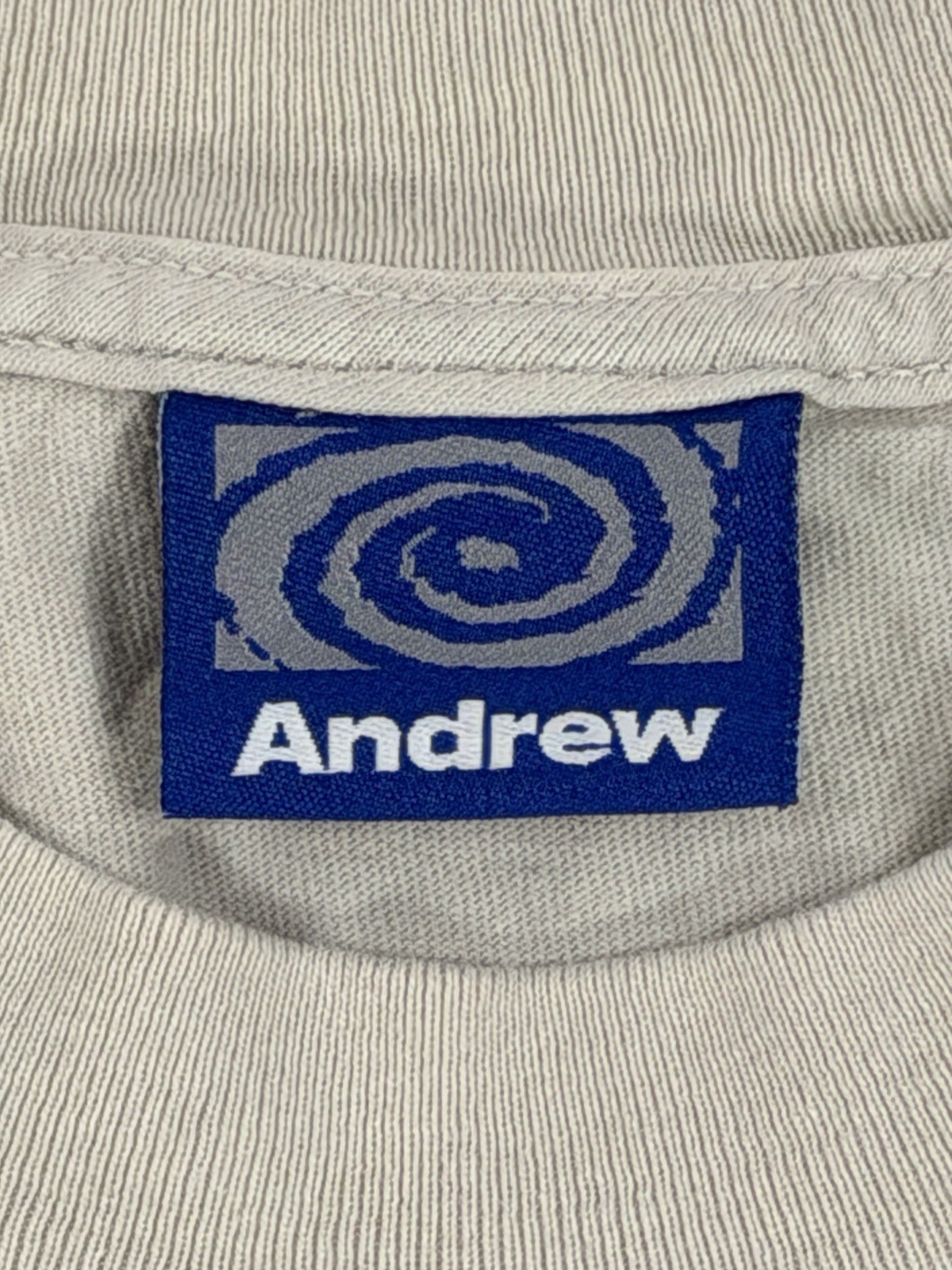 Vintage Andrew USA Made Minimalist Graphic T Shirt Tan Beige XL 90s gallery