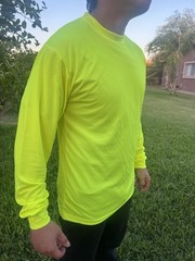 Long Sleeve Crew Neck T-shirt 100% Polyester For UV Protection Quality Colors